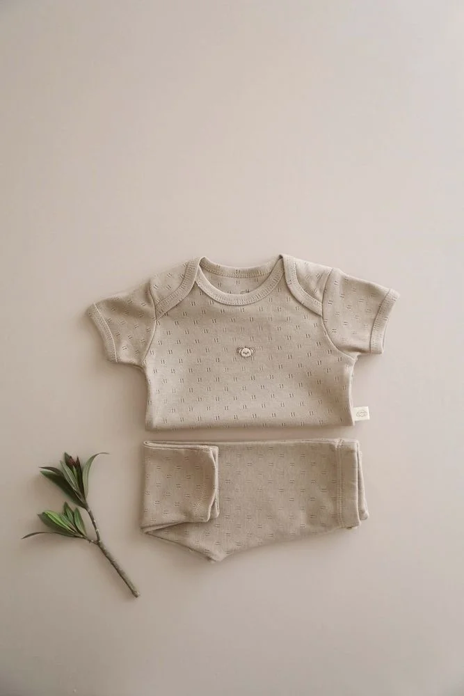 اوهلالا كوالا Koala Embroidered Baby Bodysuit - Tights Set