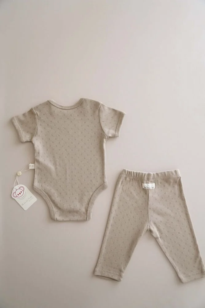 اوهلالا كوالا Koala Embroidered Baby Bodysuit - Tights Set