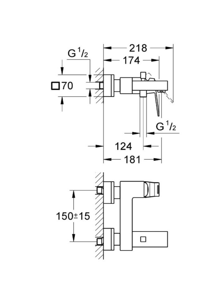 Grohe - Grohe Bathtub Mixer 23140 Eurocube Nickel - Image 1