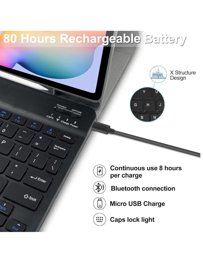 ELTRAZONE Keyboard Case Compatible with Samsung Galaxy Tab S6 Lite 10.4 Inch Model (SM-P610/P613/P615/P619) Soft TPU Back Cover with Built-in Trackpad Wireless Bluetooth Keyboard (Tab S6 Lite, Black) - Image 4