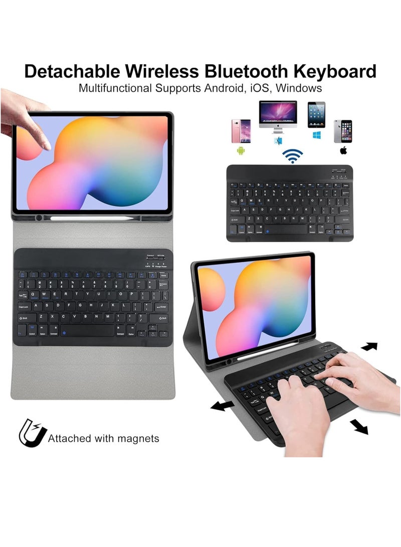 ELTRAZONE Keyboard Case Compatible with Samsung Galaxy Tab S6 Lite 10.4 Inch Model (SM-P610/P613/P615/P619) Soft TPU Back Cover with Built-in Trackpad Wireless Bluetooth Keyboard (Tab S6 Lite, Black) - Image 3