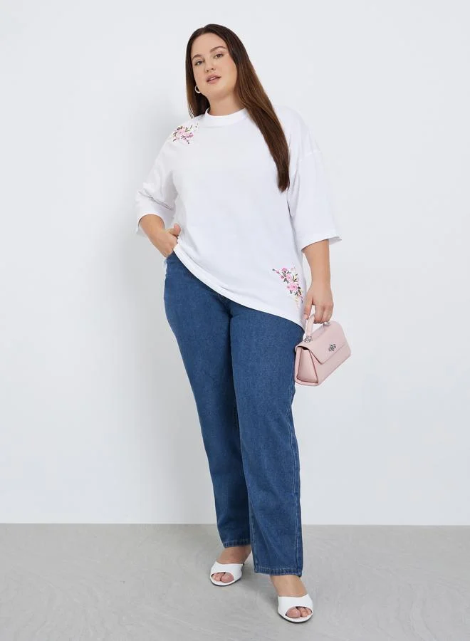 Styli Styli Plus Size High Rise Mom Jeans