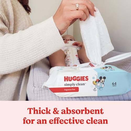Huggies Simply Clean Unscented Baby Diaper Wipes, 1 Flip-Top Pack (64 Wipes Total), Packaging May Vary - Image 4