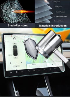 Perfii Tempered Glass Screen Protector for Tesla 3 Y Center Control Touch Navigation, 9H Anti-Scratch and Shock Resistant Car Accessories  - Image 2