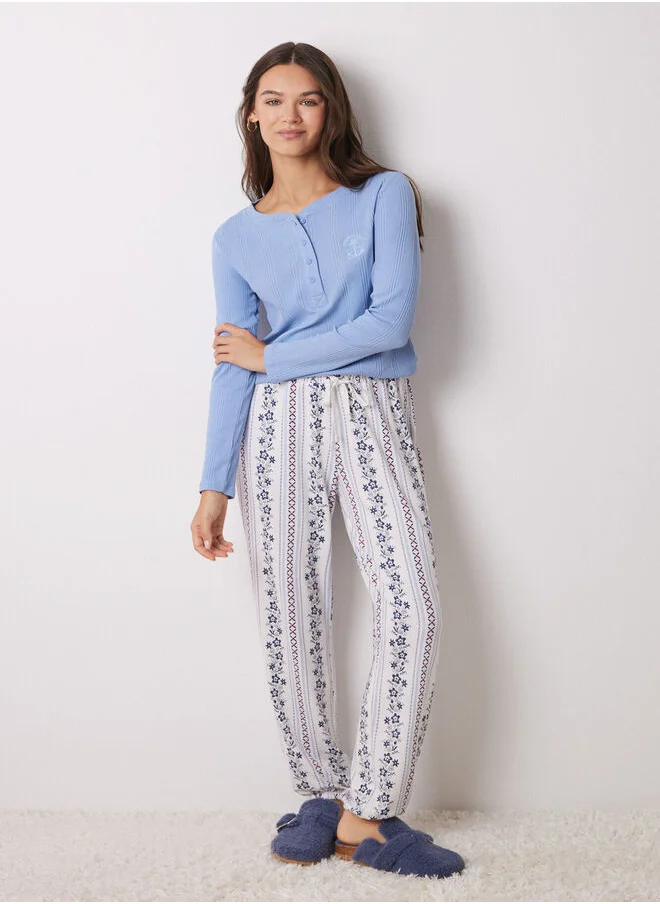 women'secret Striped Flower Pyjamas Pants