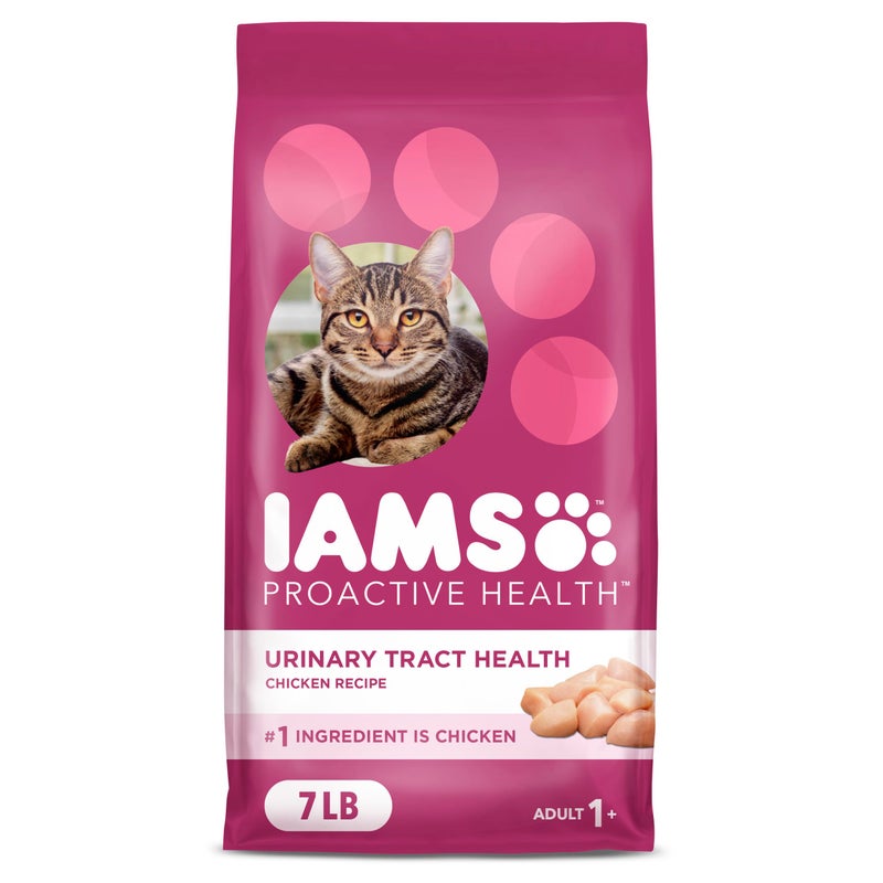 Iams طعام جاف للقطط البالغة من IAMS لصحة المسالك البولية مع الدجاج، 7 رطل. - Image 1