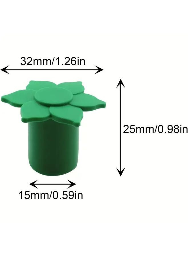 10pcs Green Plastic Mushroom Rebar Caps Safety Covers For Garden Stakes Canes - Image 4