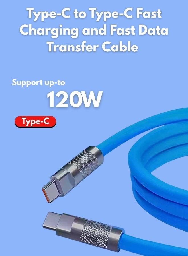USB C to USB C Cable 1M 120W PD Fast Charging Braided for Durability High Speed Type C Power Cord for Laptops Phones & More Reliable Tangle Free Design - Image 1