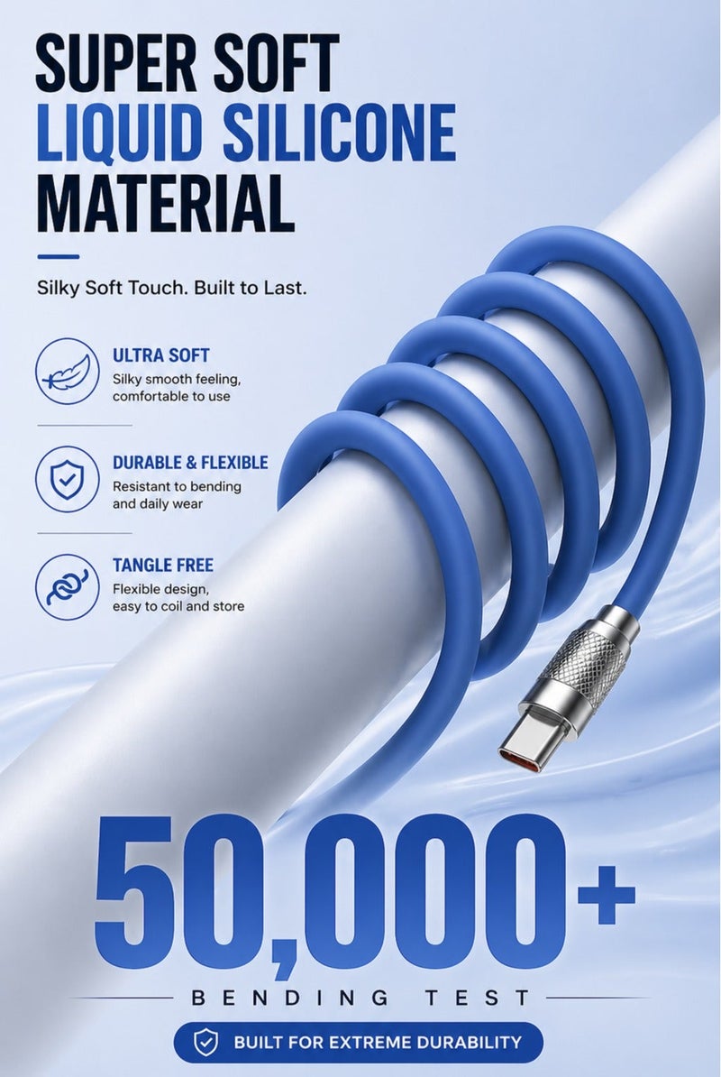 Type C to Type C Cable 120W Fast Charging, USB C to USB C Power Delivery, 10Gbps High Speed Data Transfer, Nylon Braided, Durable Metal Connectors - Image 5