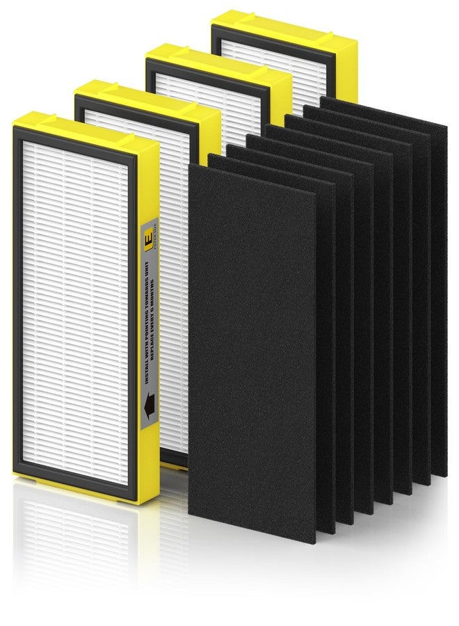 CFKREYA 4 Pack FLT4100 Replacement Filter E for Guardian AC4100, AC4100CA, AC4150BL, AC4150PCA, AC4150P, 4 Filter & 8 Activated Carbon Filter - Image 1
