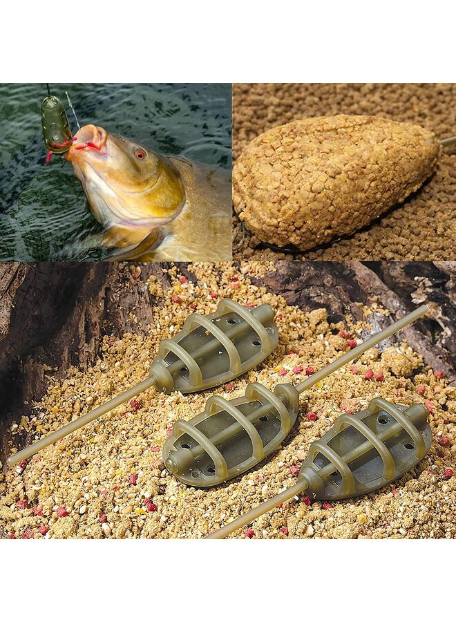 Generic Fishing Weights Sinkers, 15g 20g 25g 35g Tungsten Split Shot Fishing Inline Method Feeder Set Carp Tackle 4 Inline Method Feeders with 1 Rubber Mould Carp Fishing Accessories (A) - Image 4