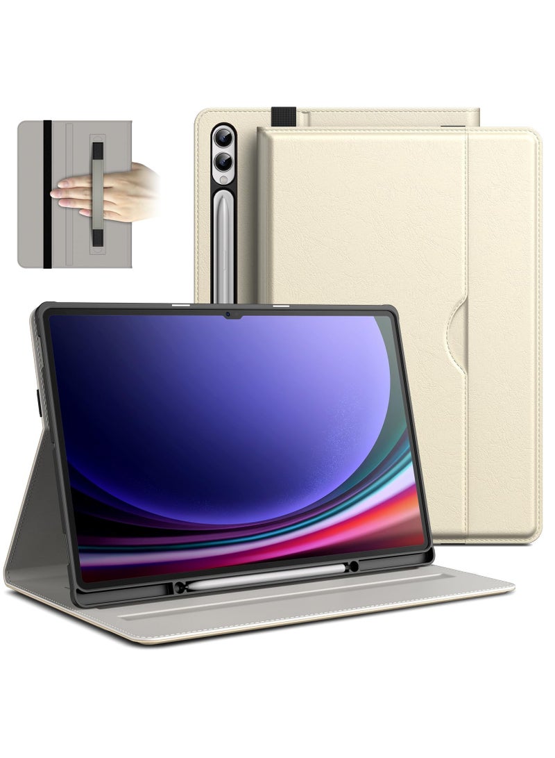 جي تيك حافظة لهاتف سامسونج جالاكسي تاب S9 الترا 14.6 بوصة مع حامل قلم S من جلد البولي يوريثان وحامل قابل للطي للأعمال غطاء حماية للكمبيوتر اللوحي مع جيب وأشرطة خاصية الاستيقاظ والنوم التلقائي وعرض متعدد الزو - Image 1