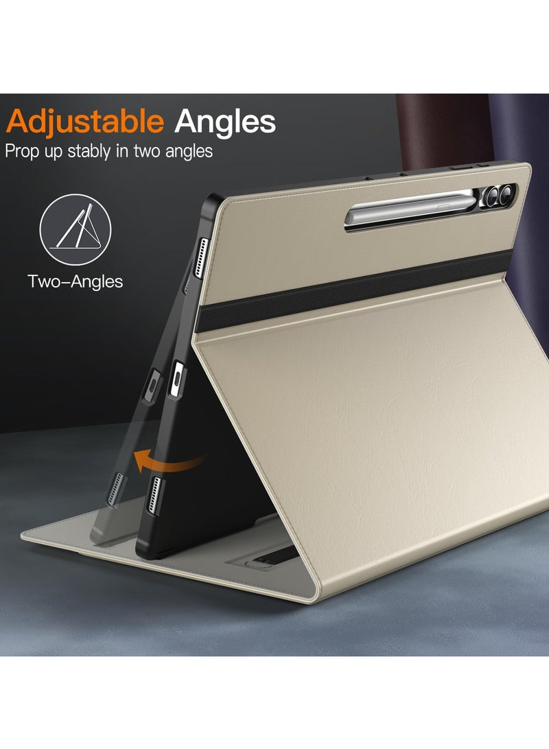 جي تيك حافظة لهاتف سامسونج جالاكسي تاب S9 الترا 14.6 بوصة مع حامل قلم S من جلد البولي يوريثان وحامل قابل للطي للأعمال غطاء حماية للكمبيوتر اللوحي مع جيب وأشرطة خاصية الاستيقاظ والنوم التلقائي وعرض متعدد الزو - Image 4