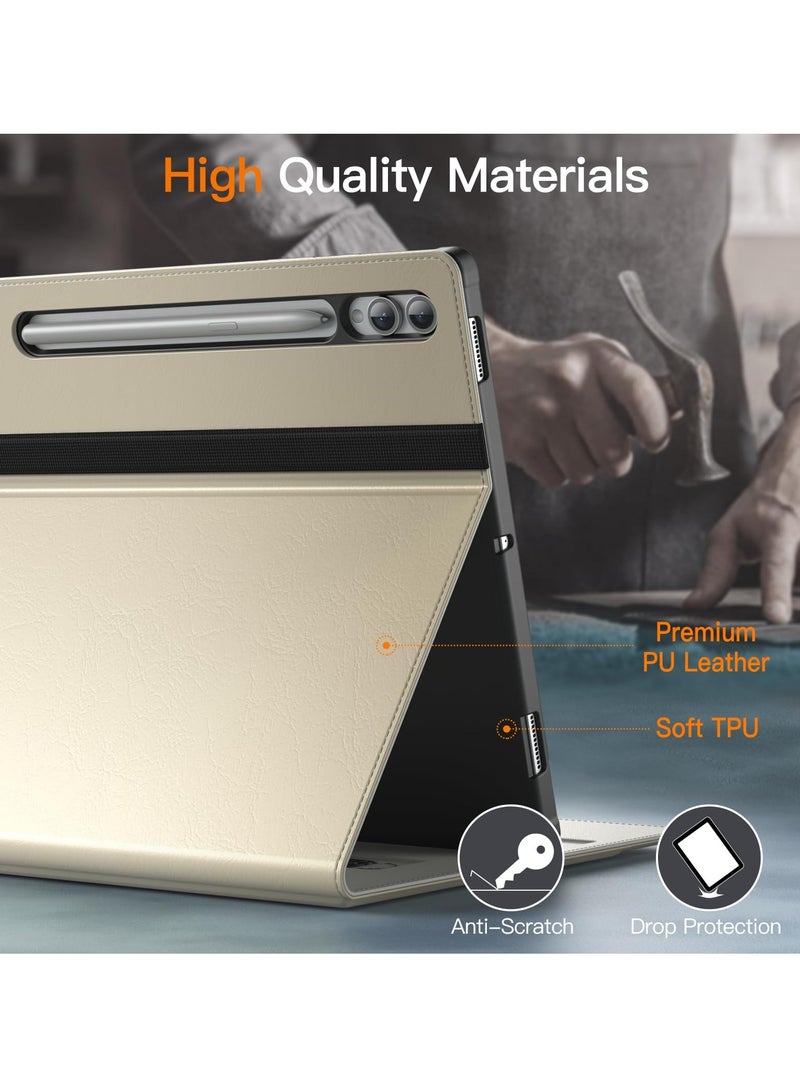 جي تيك حافظة لهاتف سامسونج جالاكسي تاب S9 الترا 14.6 بوصة مع حامل قلم S من جلد البولي يوريثان وحامل قابل للطي للأعمال غطاء حماية للكمبيوتر اللوحي مع جيب وأشرطة خاصية الاستيقاظ والنوم التلقائي وعرض متعدد الزو - Image 3