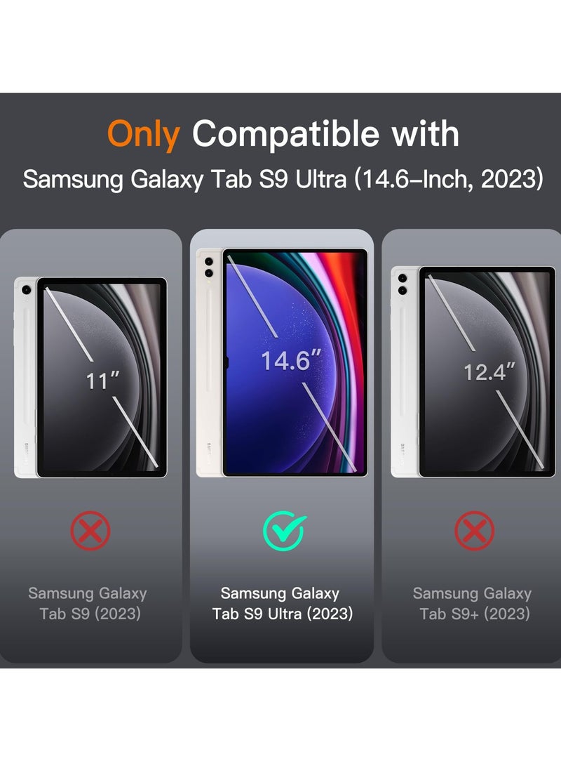 جي تيك حافظة لهاتف سامسونج جالاكسي تاب S9 الترا 14.6 بوصة مع حامل قلم S من جلد البولي يوريثان وحامل قابل للطي للأعمال غطاء حماية للكمبيوتر اللوحي مع جيب وأشرطة خاصية الاستيقاظ والنوم التلقائي وعرض متعدد الزو - Image 2