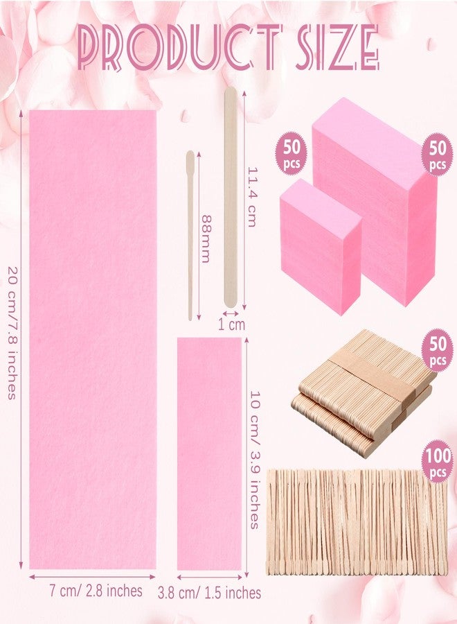 Yaomiao 250 Pieces Waxing Kit for Women and Men - Hair Removal Strips, Wax Applicator Sticks for Body and Skin (Pink) - Image 2