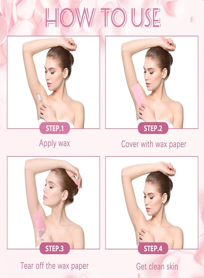 Yaomiao 250 Pieces Waxing Kit for Women and Men - Hair Removal Strips, Wax Applicator Sticks for Body and Skin (Pink) - Image 3