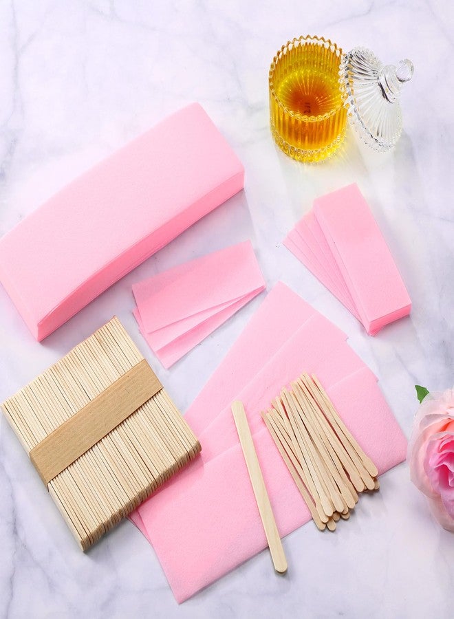 Yaomiao 250 Pieces Waxing Kit for Women and Men - Hair Removal Strips, Wax Applicator Sticks for Body and Skin (Pink) - Image 5