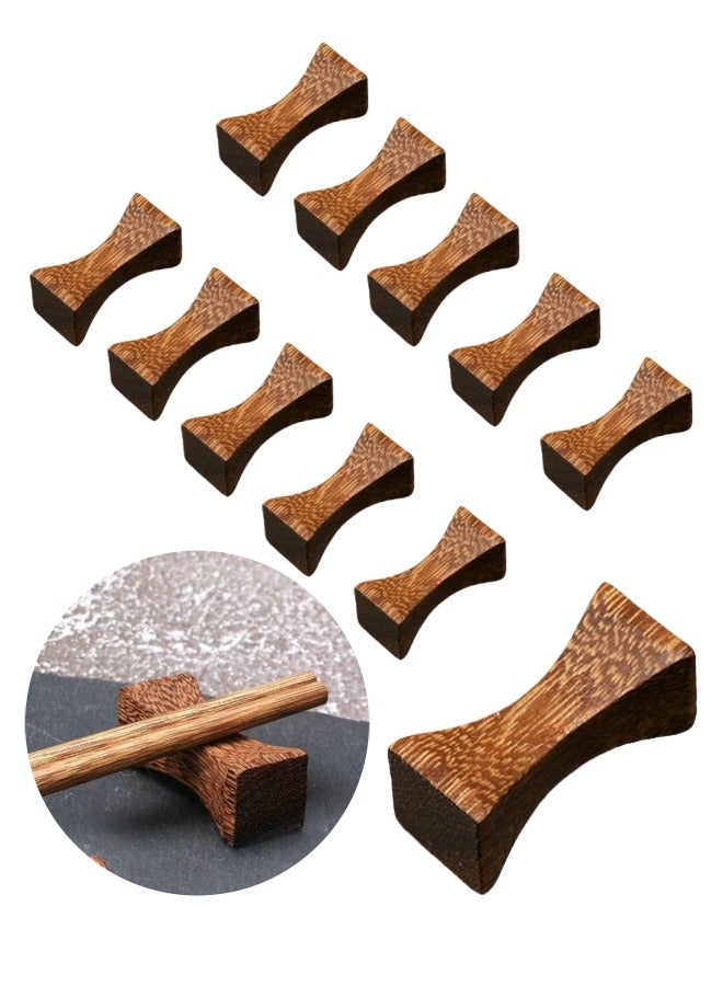لغة مجموعة من 10 قطع حوامل عيدان الأكل وأدوات المائدة الخشبية – حوامل من الخشب الطبيعي للعيدان، الملاعق، الشوك والسكاكين – مثالية للاستخدام في المنزل، الفندق والمطعم - Image 1