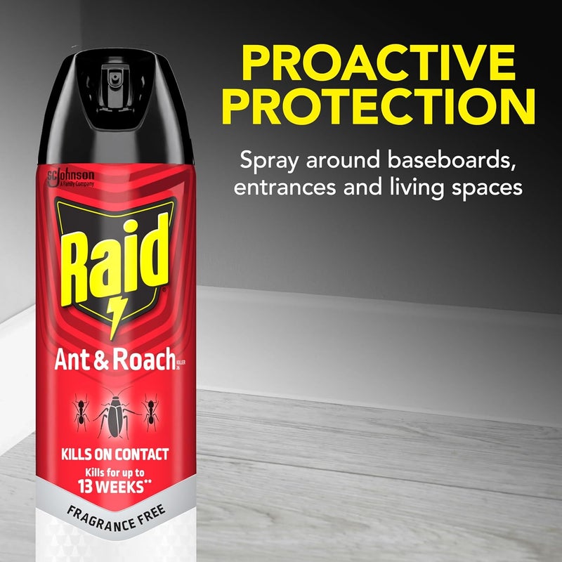 Raid Ant & Roach Killer Spray - Value Pack (2 x 17.5 oz) - Fragrance Free - Image 4