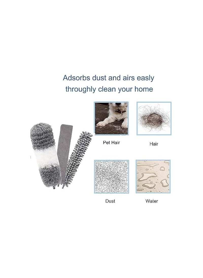 erorex Microfiber Feather Duster, 5PCS Resuable Washable Bendable Cobweb Dusters with 100 Inch Extra Long Extension Pole for Cleaning Ceiling Fan, High Ceiling, Blinds, Furniture & Cars - Image 4