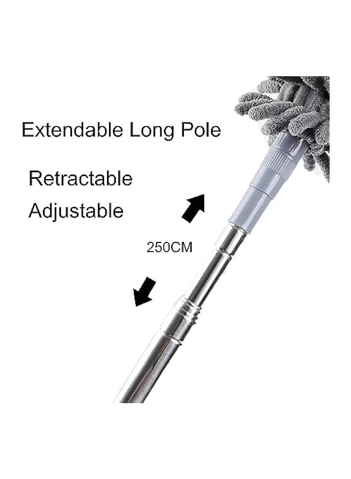 erorex Microfiber Feather Duster, 5PCS Resuable Washable Bendable Cobweb Dusters with 100 Inch Extra Long Extension Pole for Cleaning Ceiling Fan, High Ceiling, Blinds, Furniture & Cars - Image 2