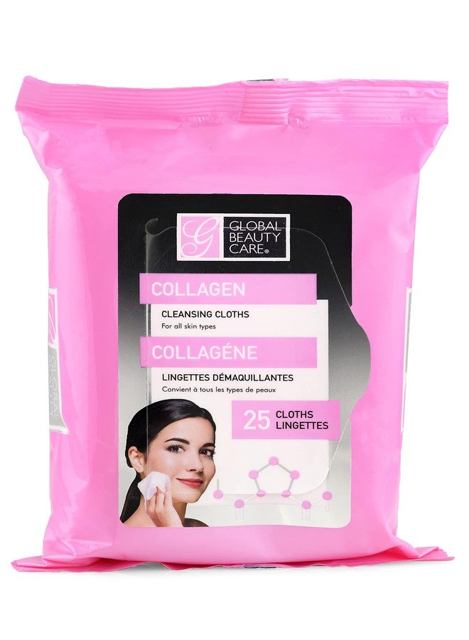 Global Beauty Care Collagen Cleansing Facial Towelettes, Makeup Remover, Nourishing Face & Eye, Hypoallergenic, Paraben-Free, Non-Comedogenic, Hydrates & Smooths Skin, 25 Wipes, 100 Count 4 Pack - Image 2