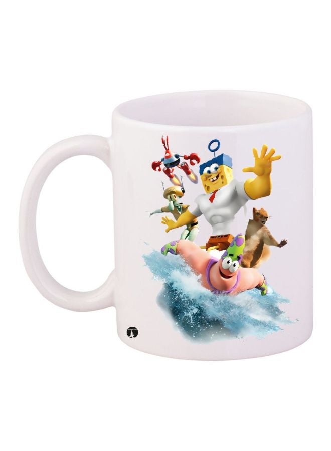 RYN SpongeBob SquarePants Printed Coffee Mug White/Yellow/Blue 11ounce