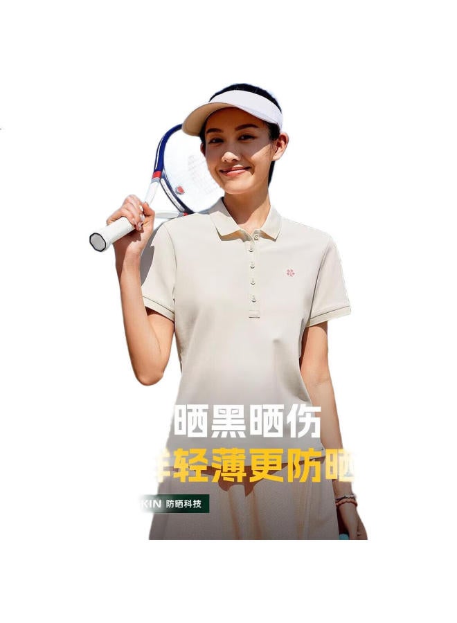 Toread Outdoor Sports Quick-Drying Short-Sleeve Polo Shirt With Stand Collar For Couples, Sea Salt Pink, Women'S M - Image 3