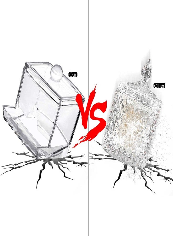 Tbestmax 7 OZ Cotton Swab Pads Holder, Qtip Cotton Buds Ball Dispenser, Bathroom Containers Canister Organizer, Clear Apothecary Jar for Storage 1 Pcs - Image 3