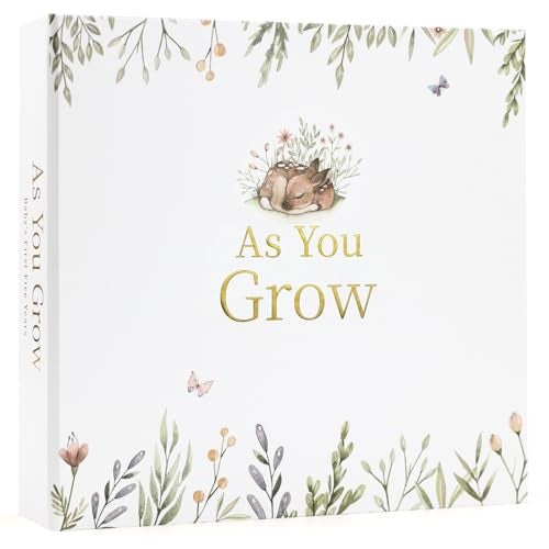 LONLAT Keepsake Baby Memory Book - First 5 Year Journal - Gender Neutral Gift - Scrapbook or Photo Album for New Parents - Records Every Milestone from Birth to Age 5 - Image 1