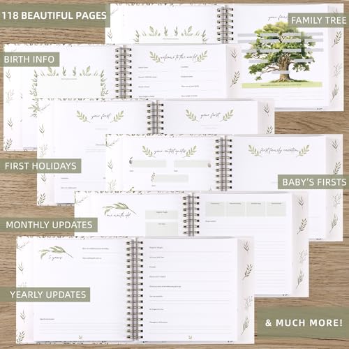 LONLAT Keepsake Baby Memory Book - First 5 Year Journal - Gender Neutral Gift - Scrapbook or Photo Album for New Parents - Records Every Milestone from Birth to Age 5 - Image 4