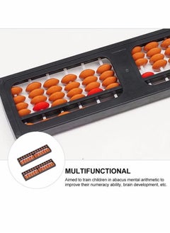 Realfrog 2 PCS Vintage Wooden Abacus 13 Rods Wood Soroban with Reset Button Chinese Japanese Calculator Counting Tool for Kid Educational Brain Teaser Toys Gift Brown  - Image 2