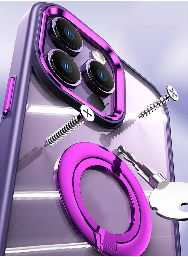 X-level iPhone 14 Pro Case Cover With Mobile PhoneKickstand 360° Rotate Ring Accessory With Comfortable Hold Anti-Scratch Anti-Shock Magnetic Back Cover For iPhone 14 Pro  - Image 3