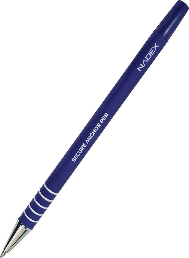 Nadex Ball and Chain Security Pen Set | 8 Pens, 2 Adhesive Mounts, and 10 Refills (Blue) - Image 4