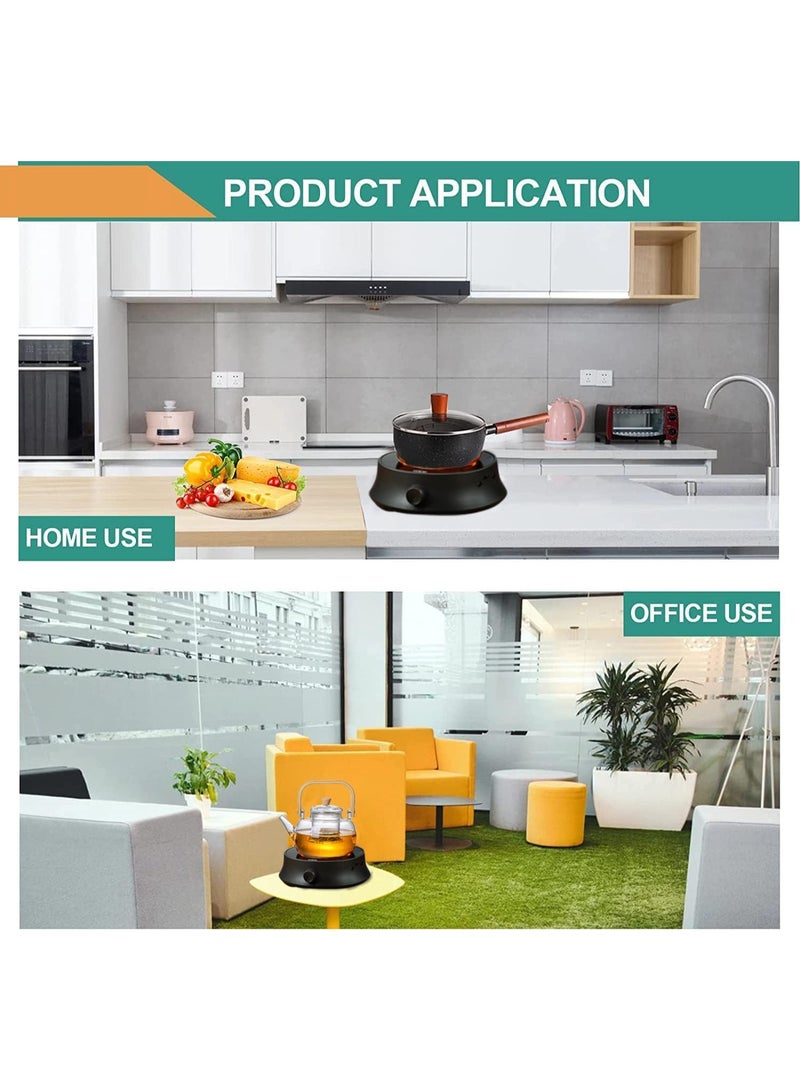 TAPIT Coffee Pot Warmer Electric Teapot Stove 800W Electric Ceramic Stove Hot Plate 20 Min Auto Power Off Heater Stove Countertop Burner for Boiling Water Tea Coffee (Black Stove Electric) - Image 4