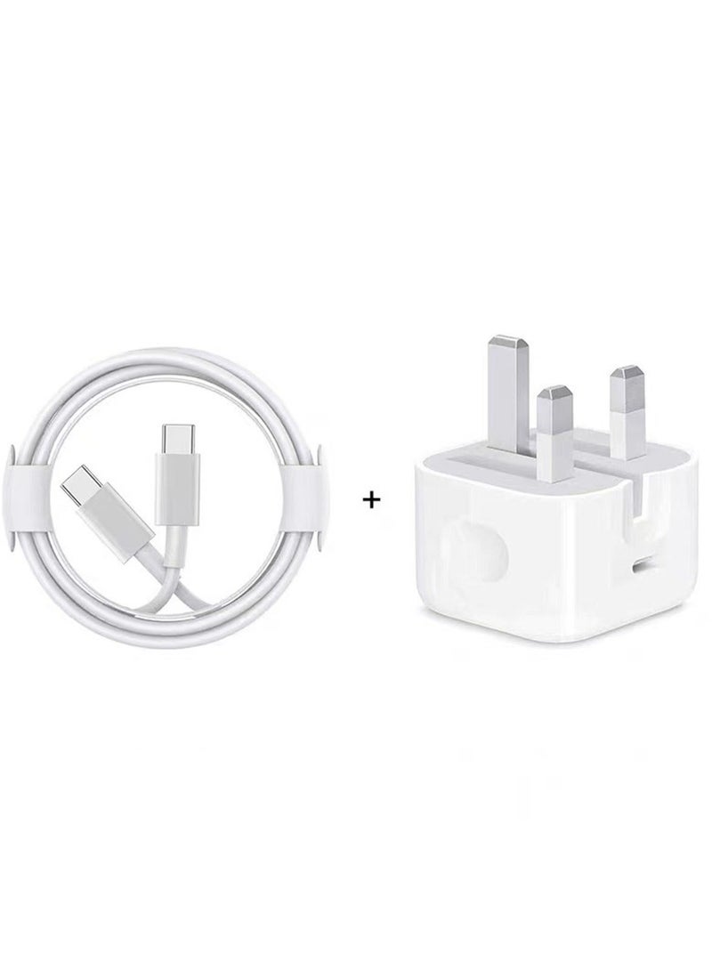 CoomBe iPhone 35W USB C Fast Charge Adapter, Type C Power Block Wall Charger, Plug Adapter, with 1 Meter 35W Fast Charging Cable, Compatible with iPhone 16 Pro Max, iPhone 16 Pro, iPhone 16 Plus, iPhone 16, iPhone 15 Pro Max, iPhone 15 Pro, iPhone 15 Plus, iPhone 15, White - Image 2
