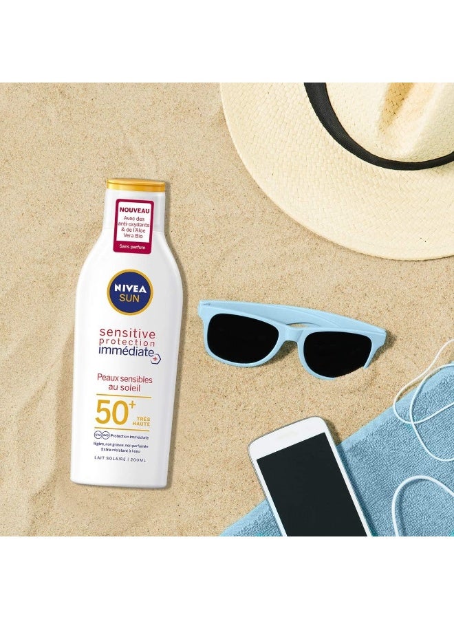 نيفيا لوشن فوري للحماية من الشمس للبشرة الحساسة، عامل حماية من الشمس 50+، 200 مل - Image 3