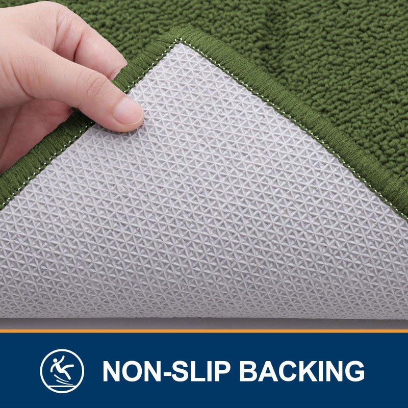 OLANLY Indoor Door Mat  36x24  Dirt Resistant and Absorbent  Sturdy Non-Slip Rubber Backing  Easy to Clean  Washable Entry Mat  Ideal Low-Profile Floor Mat for Front Back Door and Entryway  Green - Image 4