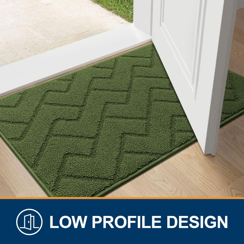 OLANLY Indoor Door Mat  36x24  Dirt Resistant and Absorbent  Sturdy Non-Slip Rubber Backing  Easy to Clean  Washable Entry Mat  Ideal Low-Profile Floor Mat for Front Back Door and Entryway  Green - Image 5