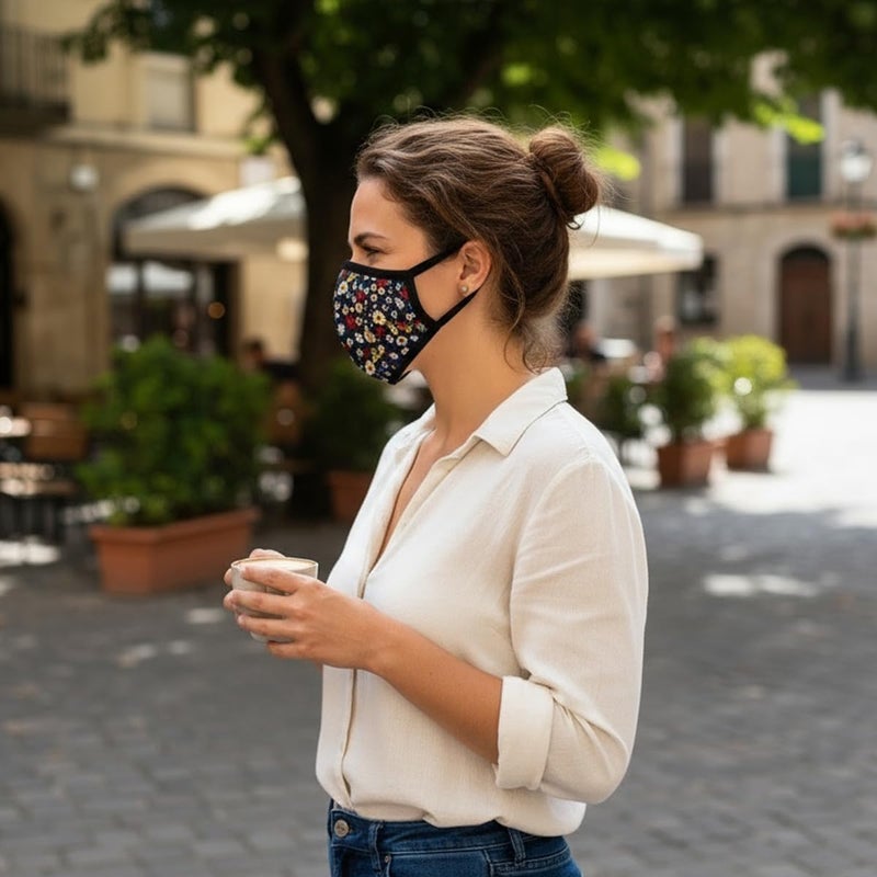 BeatBasic 3 Pack Floral Dust Mouth Face Mask - Inner White Cotton - Dustproof Saw-Dust Washable - Reusable Comfy - Cotton Protective Breathable Soft Warm Windproof Face Protection for Man and Woman - Image 3