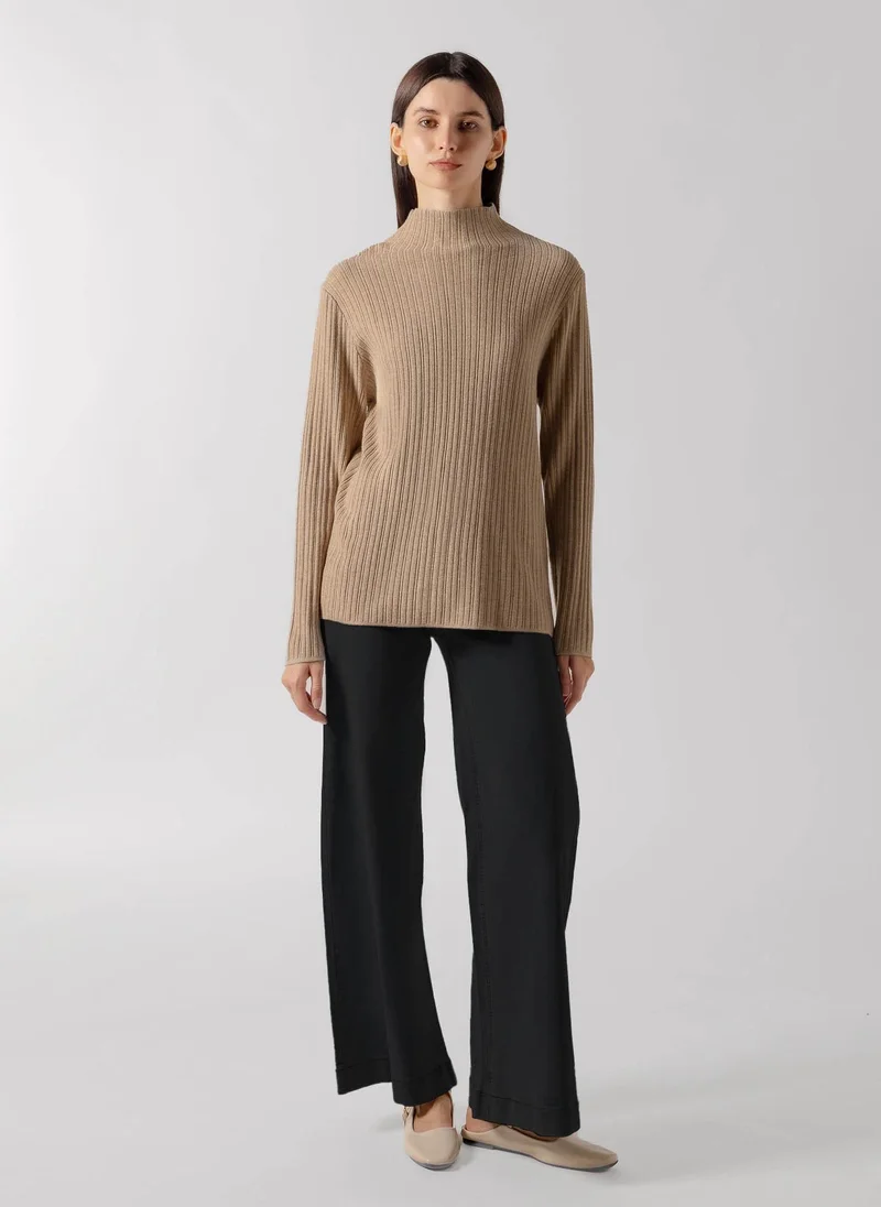 DIAGONAL SEAM WIDE JEANS