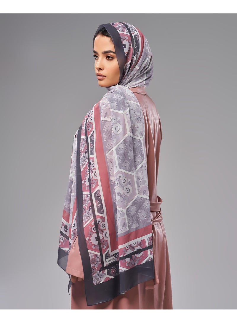 Lavezzi Printed Soft Chiffon Crepe Hijab Scarf for Women – Lightweight Long Muslim Headscarf (2) - Image 2