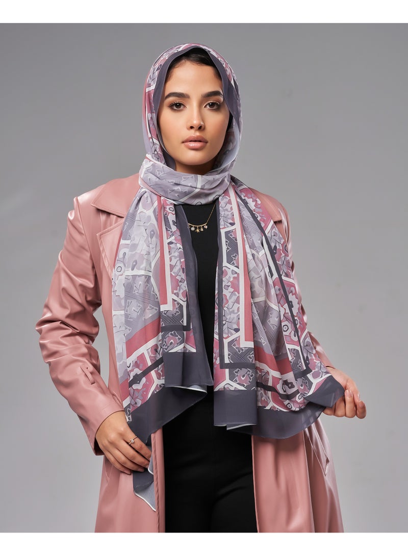 Lavezzi Printed Soft Chiffon Crepe Hijab Scarf for Women – Lightweight Long Muslim Headscarf (2) - Image 4
