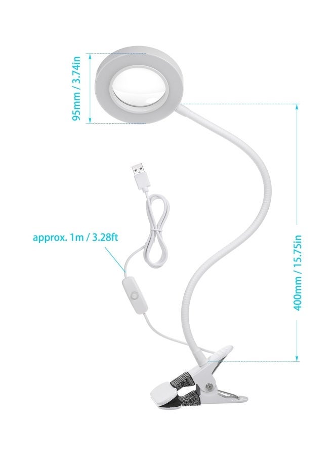 NIBEMINENT 360-Degree LED Clip-On Table Lamp Silver 95x400mm - Image 3