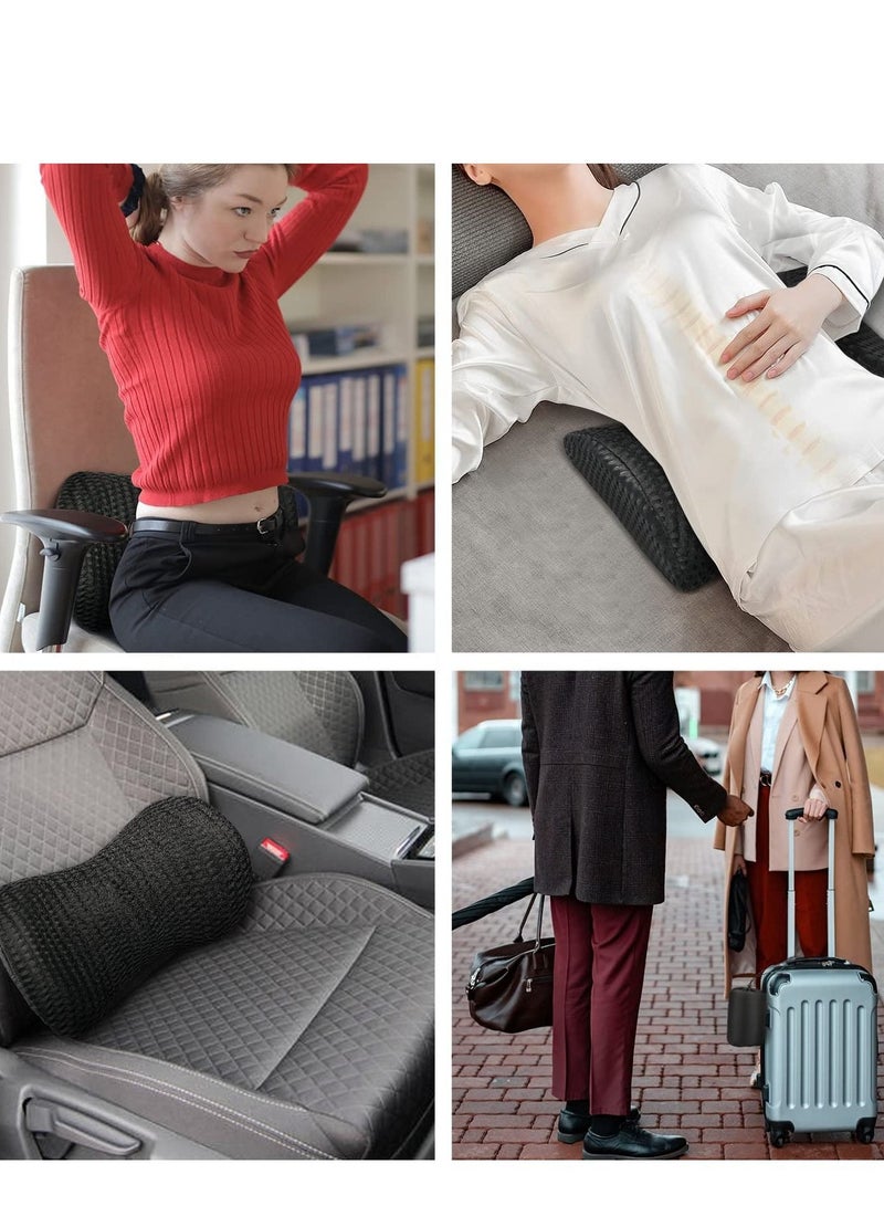 MIXDE Lumbar Support Pillow, Back Pillow for Office Chair and Car Seat, Memory Foam Back Support Pillow for Lower Back Pain Relief, Adjustable Lumbar Pillow for Sleeping, Rest (Black)  - Image 5