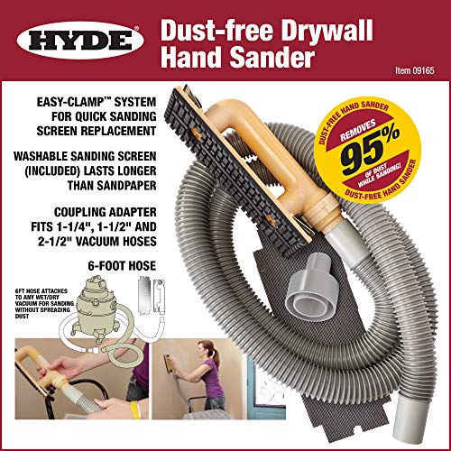 Hyde Tools 09165 Dust-Free Drywall Vacuum Hand Sander with 6-Foot Hose - Image 2