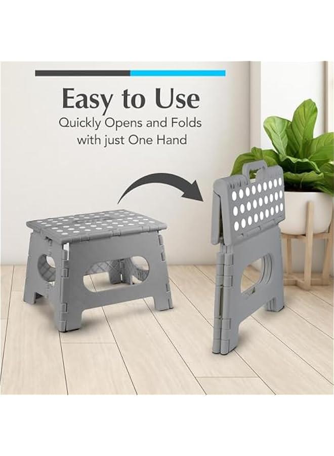 Generic Folding Step Stool - The Lightweight Step Stool is Sturdy Enough to Support Adults and Safe Enough for Kids. Opens Easy with One Flip. Great for Kitchen, Bathroom or Bedroom. (Grey)  - Image 3