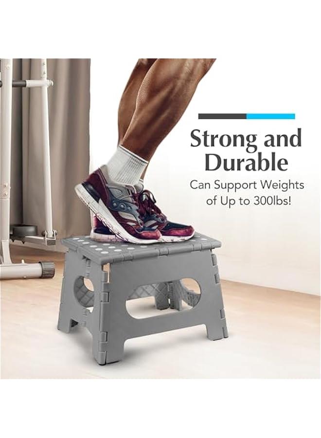 Generic Folding Step Stool - The Lightweight Step Stool is Sturdy Enough to Support Adults and Safe Enough for Kids. Opens Easy with One Flip. Great for Kitchen, Bathroom or Bedroom. (Grey)  - Image 4