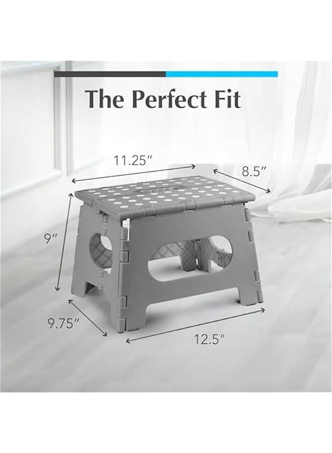 Generic Folding Step Stool - The Lightweight Step Stool is Sturdy Enough to Support Adults and Safe Enough for Kids. Opens Easy with One Flip. Great for Kitchen, Bathroom or Bedroom. (Grey)  - Image 5